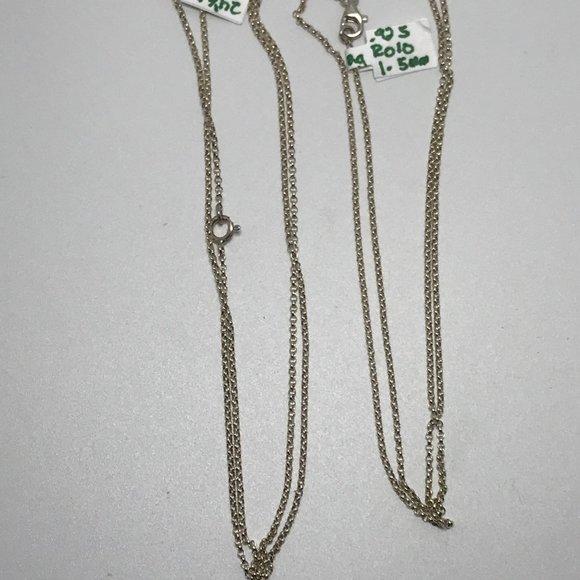 24 1/2" 1.5mm Silver Rolo Necklace - Picture 4 of 11